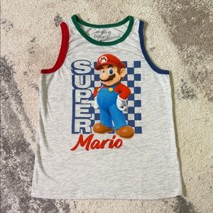 Jumping Beans Boys Super Mario Tank Top - Gray with Red and Blue Accents